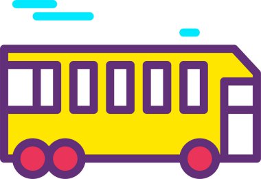 Otobüs. Web simgesi basit illüstrasyon