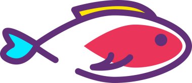 balık simgesi, vektör illüstrasyonu