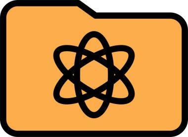 atom dizini simgesi, vektör illüstrasyonu beyaz arkaplanda izole edildi  