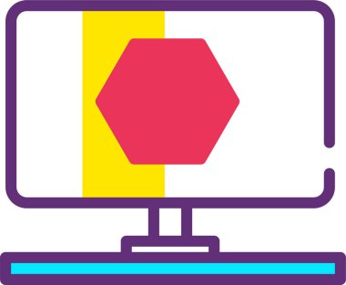 Bilgisayar. Web simgesi basit illüstrasyon