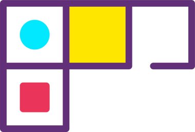 Yapboz web simgesi, beyaz arkaplanda izole edilmiş basit vektör illüstrasyonu