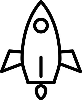 Roket. Web simgesi basit illüstrasyon