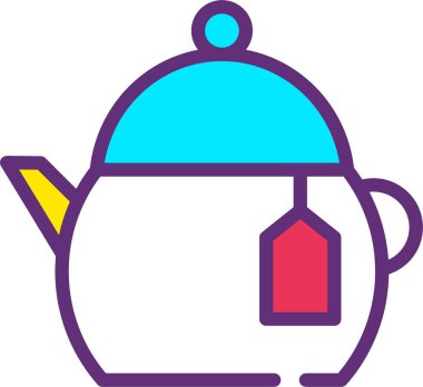 Çaydanlık. Web simgesi basit illüstrasyon