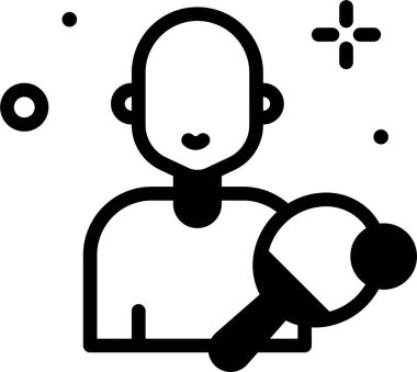 Astronot. Web simgesi vektör illüstrasyonu