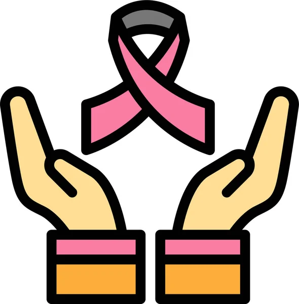 Breast Cancer Web Icon Simple Vector Illustration — Stock Vector