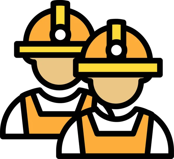 Icono Los Trabajadores Construcción Ilustración Vectorial Simple Aislado Sobre Fondo — Vector de stock