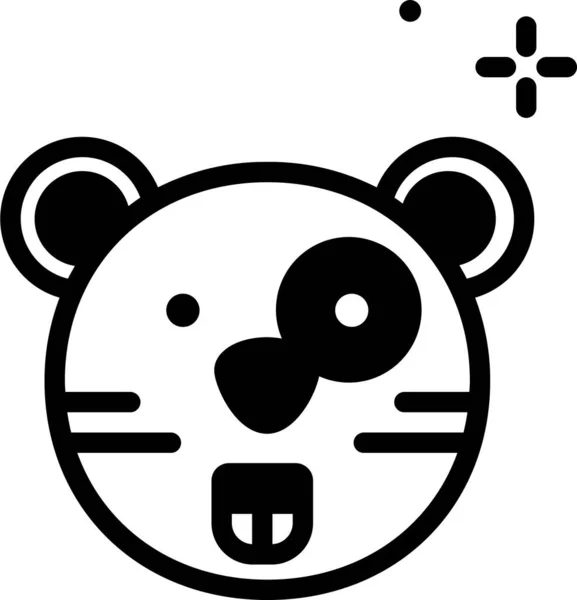 Panda Ícone Web Ilustração Simples — Vetor de Stock