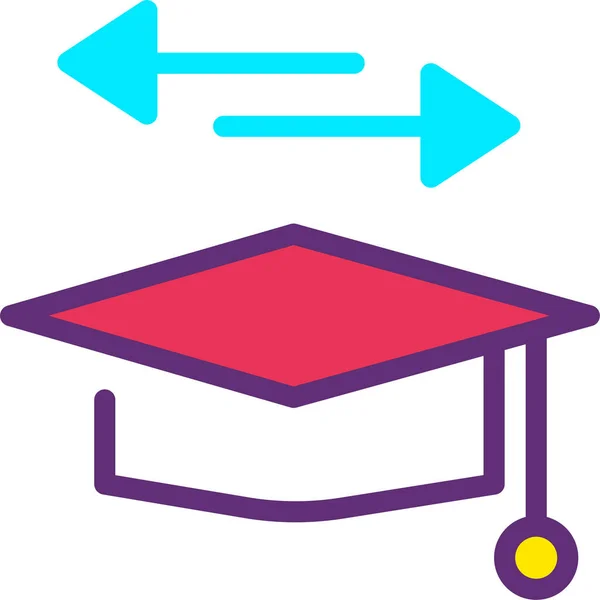 Educación Icono Web Ilustración Simple — Vector de stock