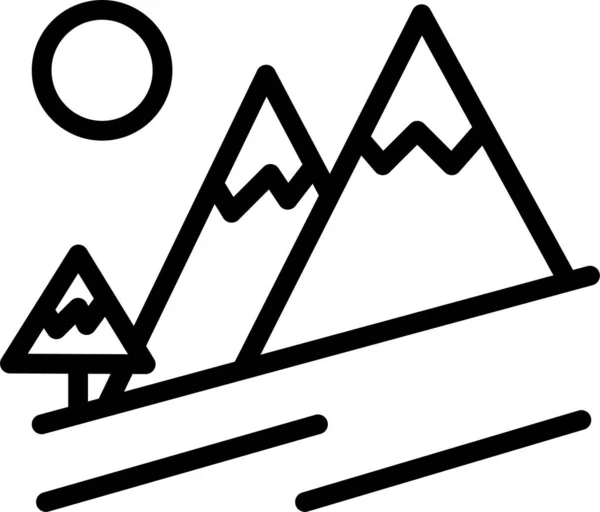Βουνά Web Εικονίδιο Απλή Απεικόνιση — Διανυσματικό Αρχείο