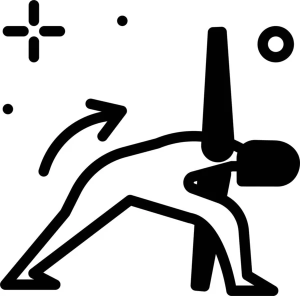 Icône Illustration Dans Position Yoga Design Noir Isolé Sur Fond — Image vectorielle