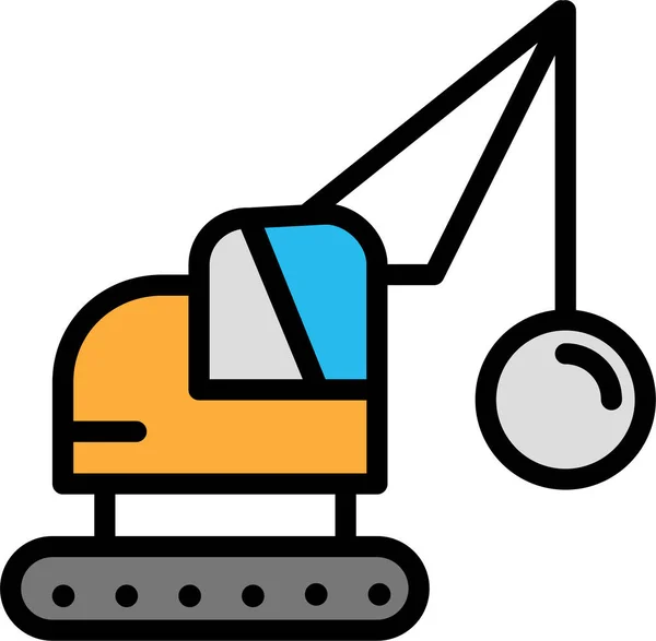 Excavator Web Icon Simple Illustration — Stock Vector