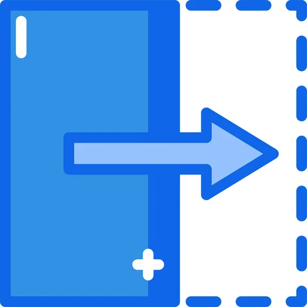 Exit Vektor Symbol Stil Ist Zweifarbig Flaches Symbol Blaue Und — Stockvektor