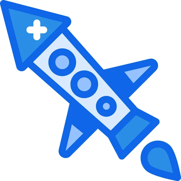 Een Raket Web Icoon Eenvoudige Illustratie — Stockvector