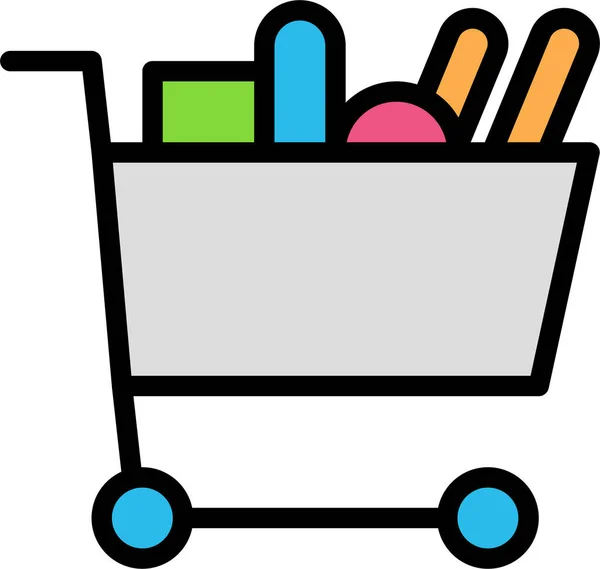 Carrito Compras Diseño Simple — Archivo Imágenes Vectoriales