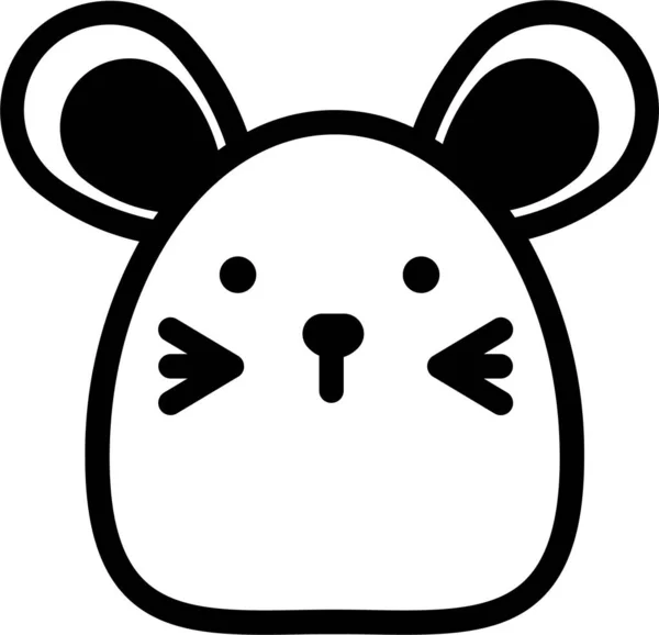 Simple Vector Illustration Cute Mouse — Stock Vector