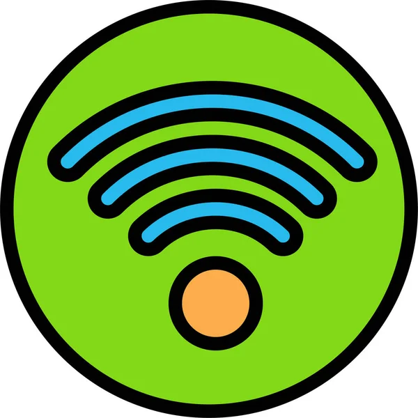 Wifi Icoon Platte Vectorillustratie Van Draadloze Technologie — Stockvector