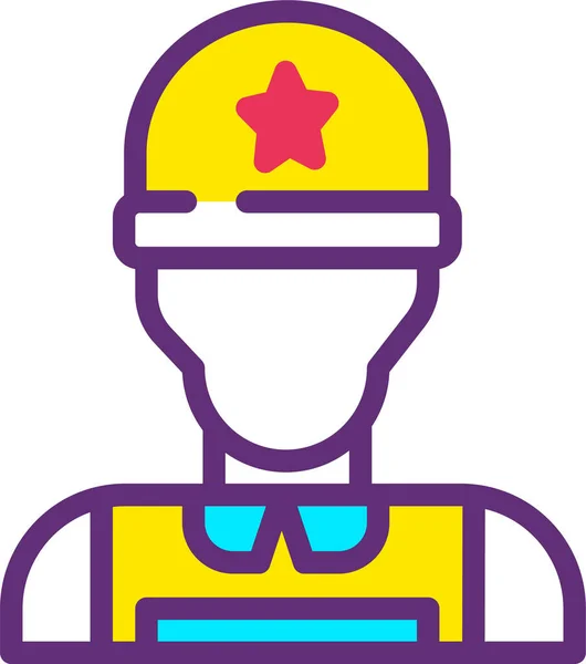 Trabajador Icono Web Ilustración Simple — Vector de stock