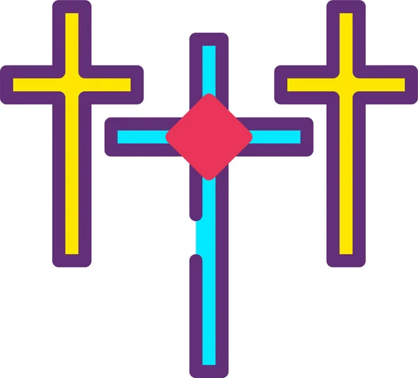 Christliches Kreuz Einfache Illustration — Stockvektor