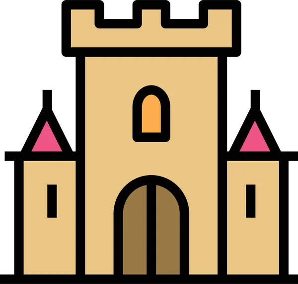 Castle Icône Web Illustration Simple — Image vectorielle