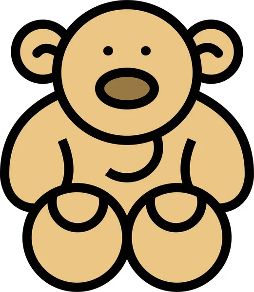 Плюшевий Ведмідь Проста Ілюстрація — стоковий вектор