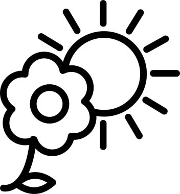 Güneş. Web simgesi basit illüstrasyon