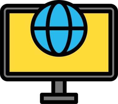 Küre. Web simgesi basit illüstrasyon