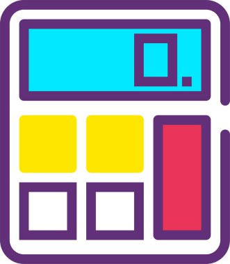 hesap makinesi web simgesi, basit vektör illüstrasyonu