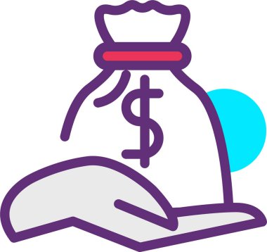 para ve finansal web simgesi, basit vektör illüstrasyonu   