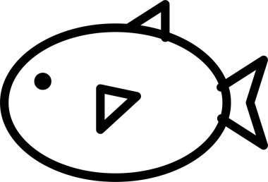 balık simgesi, vektör illüstrasyonu