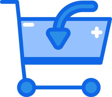 Alışveriş arabası. Basit resimleme