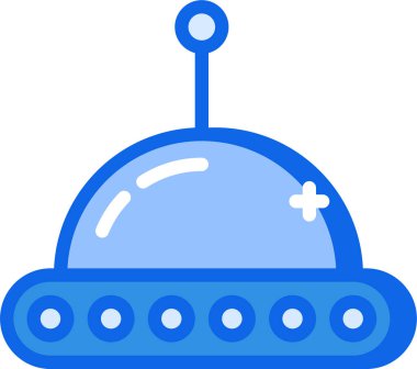 Uzay gemisi. Web simgesi basit illüstrasyon