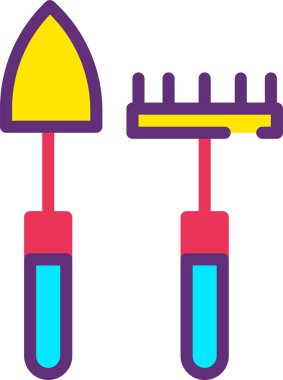 Bahçe işleri web simgesi basit illüstrasyon