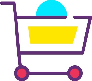 Alışveriş arabası. Basit resimleme