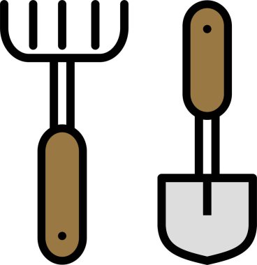 Bahçe küreği. vektör illüstrasyonu