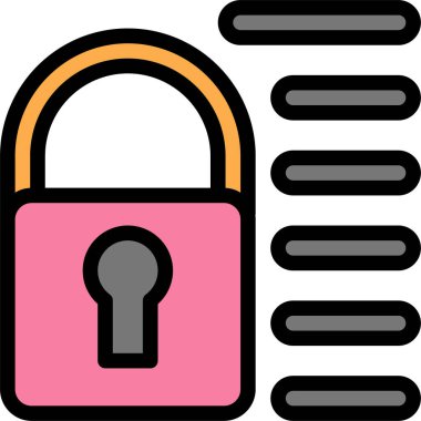 Kilit. Web simgesi basit illüstrasyon