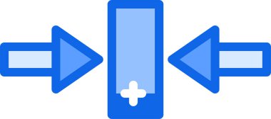 Vektör simgesini göster. biçim iki renkli düz sembol, mavi ve beyaz renkler, yuvarlak açılar, gri