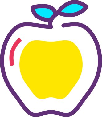Apple simgesi, vektör illüstrasyonu beyaz arkaplanda izole edildi 
