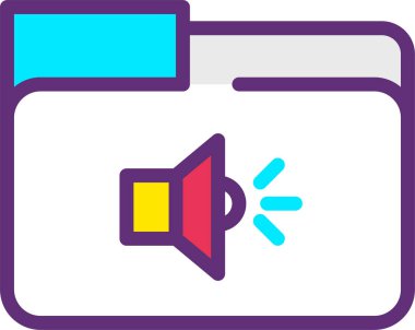 dizin ses simgesi, vektör illüstrasyonu beyaz arkaplanda izole edildi  