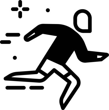 Koşuyor. Web simgesi basit illüstrasyon