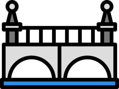 Köprü web simgesi, basit vektör illüstrasyonu 