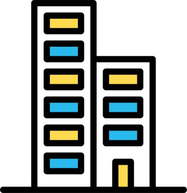 Bina. Web simgesi basit illüstrasyon