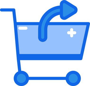 Alışveriş arabası. Basit resimleme