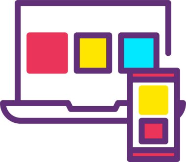 Bilgisayar. Web simgesi basit illüstrasyon