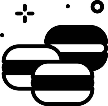 beyaz arkaplanda izole edilmiş macaroons simgesi, vektör illüstrasyonu