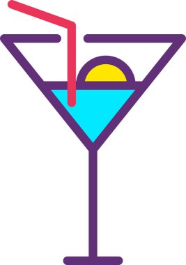 Kokteyl web simgesi vektör illüstrasyonu