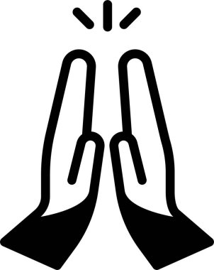 Dua web simgesi, beyaz arkaplanda izole edilmiş basit vektör illüstrasyonu