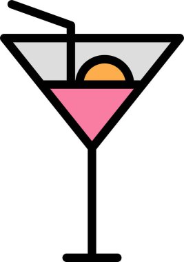 Kokteyl web simgesi vektör illüstrasyonu