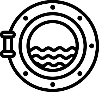 Deniz. Web simgesi basit illüstrasyon