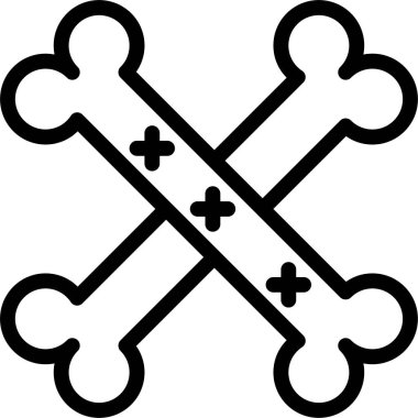 kemik web simgesi, basit vektör illüstrasyonu