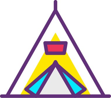 Çadır. Web simgesi basit illüstrasyon